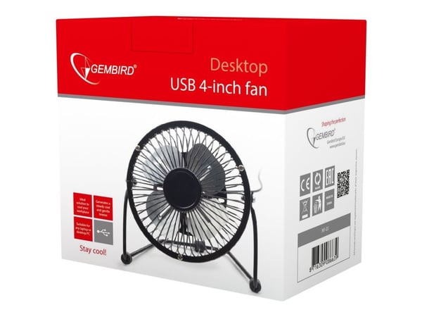 Gembird NF-03 - Kjølevifte - bordtopp - 10 cm - USB - svart