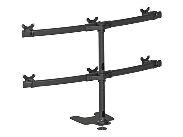 Neomounts FPMA-D700DD6 - Stativ - for 6 LCD-skjermer - svart - skjermstørrelse: 10"-27" - skrivebordsstativ, skrivebordsmonterbar