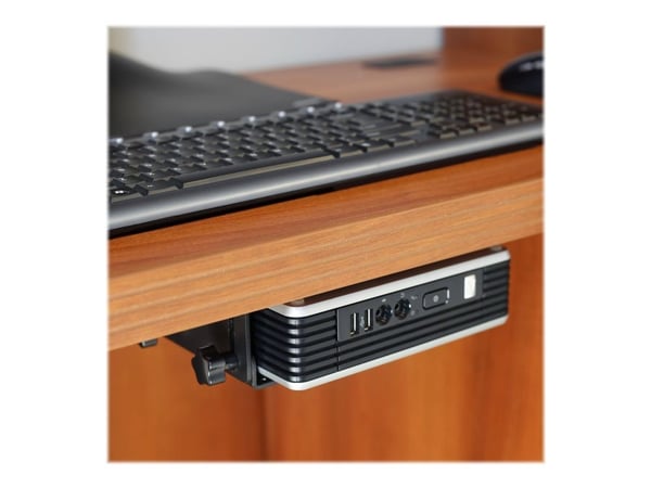 Ergotron - Mini PC-montering - monterbar under skrivebord, stangmonterbar, veggskinnemonterbar, VESA-brakett kan monteres - svart - for Ergotron NX...