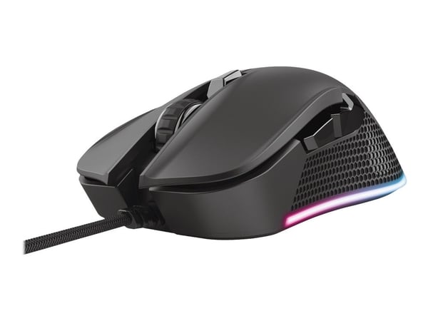Trust GXT 922 YBAR - Mus - høyrehendt - optisk - 6 knapper - kablet - USB 2.0 - svart