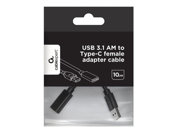 Cablexpert - USB-sovitin - USB Type A (han) til USB-C (hun) - USB 3.1 - 10 cm - lajittelu - lajittelu