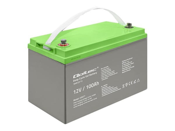 Qoltec - UPS-batteri - 30.5 kg, deep cycle gel - 1 x batteri - gel - 100 Ah
