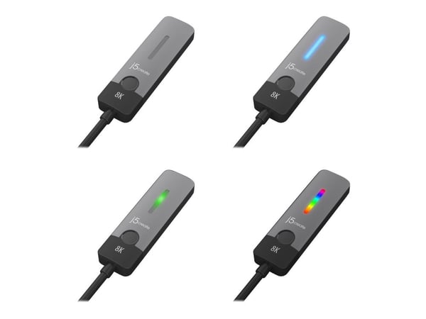 j5create JCA157-N USB-C® - HDMI™ 2.1 8K -sovitin, 10 m, USB Type-C, HDMI, uros, naaras, suora, suora
