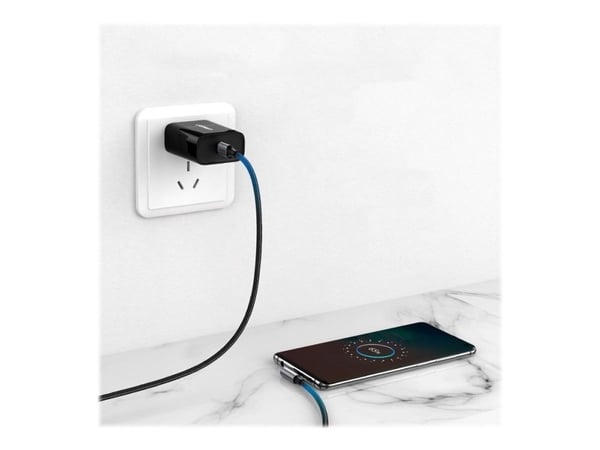USB-C-USB-C-kaapeli, kulma UGREEN QC 3.0 PD 3A 60W 1m (musta)