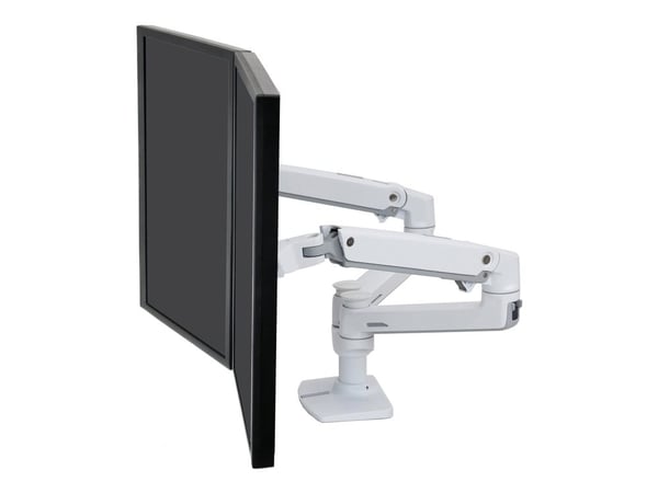 Ergotron LX Dual Side-by-Side Arm - Monteringssett (skrivebordsklemmemontering, stang, 2 leddarmer, 2 utvidelsesbraketter, T-bøyle, sokkel) - Konst...