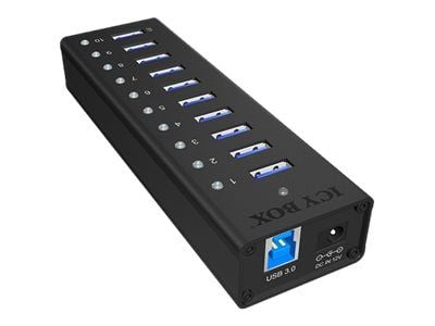 ICY BOX IB-AC6110 - Hub - 10 x SuperSpeed USB 3.0 - stasjonær