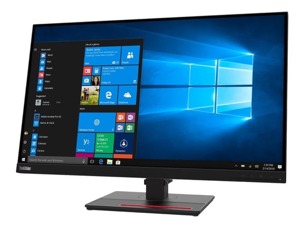Lenovo ThinkVision T27q-20 - LED-skjerm - 27" - 2560 x 1440 QHD @ 60 Hz - IPS - 350 cd/m² - 1000:1 - 4 ms - HDMI, DisplayPort - ravnsort - for Thin...