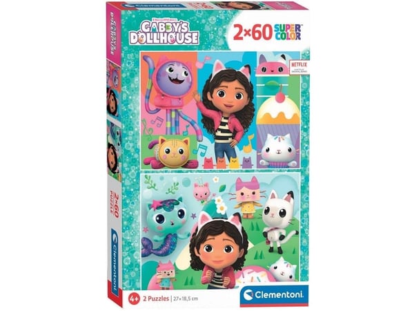 Clementoni CLE puslespill 2x60 SuperColor Gabby House 24804