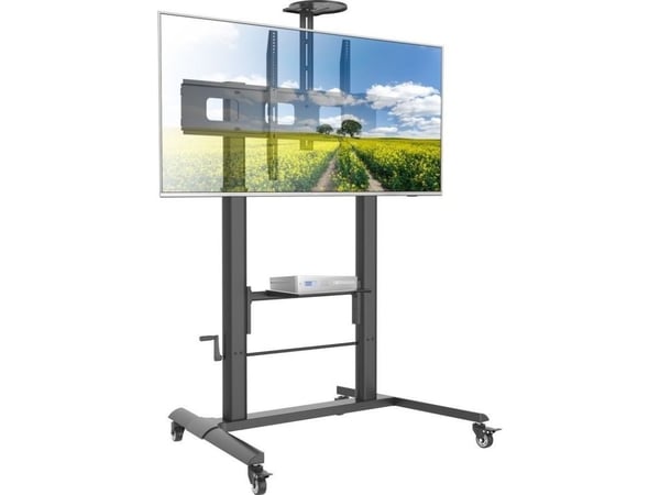 Techly ICA-TR230, Multimediavogn, Sort, Flatskjerm, 120 kg, 132,1 cm (52"), 2,79 m (110")