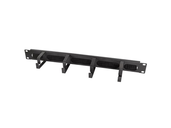 LogiLink OR106B, Kabelhanteringspanel, Stål, Svart, 1 styck, 420 g