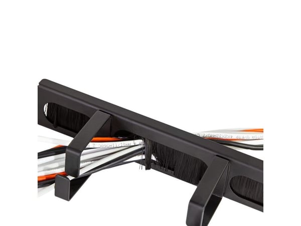 LogiLink OR106B, Kabelhanteringspanel, Stål, Svart, 1 styck, 420 g