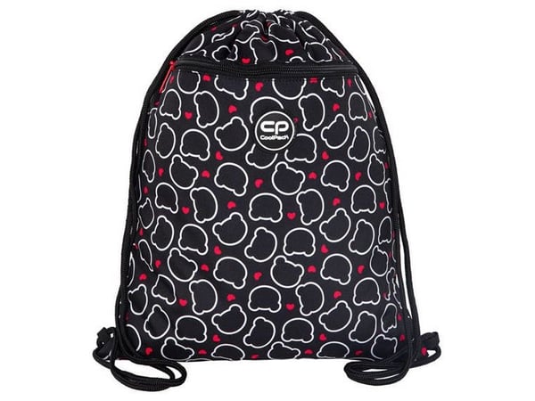 CoolPack F070709, Jente, Bag med snorstramming, Sort, Stor, Forlomme, Sort, Rød, Hvit