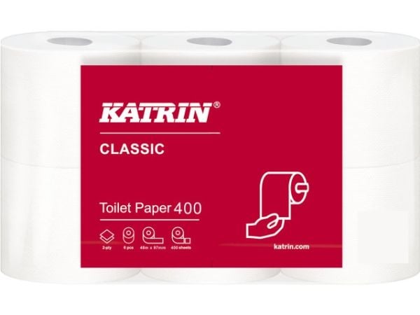 Toiletpapir Katrin Classic 400 2-lags 48m - (42 ruller pr. karton)