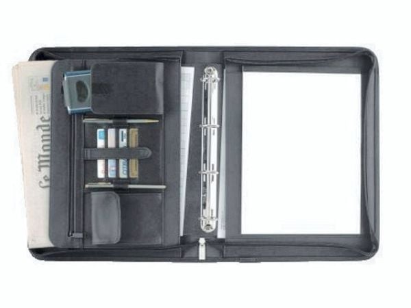 Dokumentmappe, Staedtler Eurostyle sort, 210x297mm, antal ringe: 4 Artificial leather