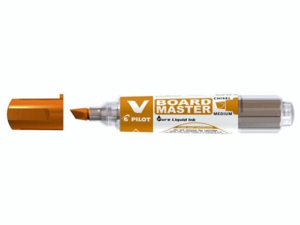 Pilot V-Board Master, 1 stykker, Oransje, Meisel tupp, Oransje, Hvit, Plast, Rund
