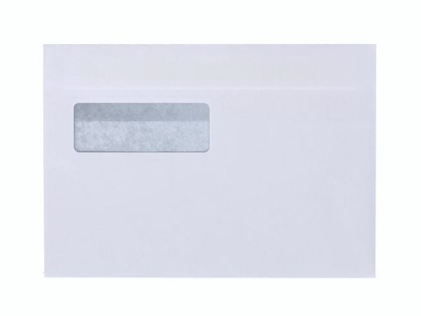 BONG Business Profile M5 - Konvolutt - 155 x 220 mm - lommebok - åpen side - selvklebende - 1 vindu - fargekantforing - hvit - pakke av 500