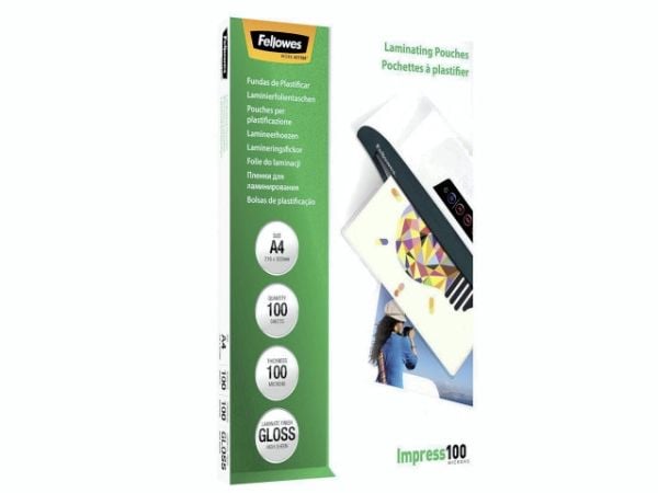 Fellowes Laminating Pouches - 100 mikroner - 100-pack - 216 x 303 mm lamineringspunger