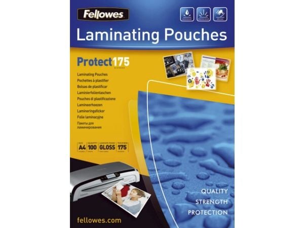 Lamineringslommer A4 175 micron 216x303 mm blank - (100 stk.)