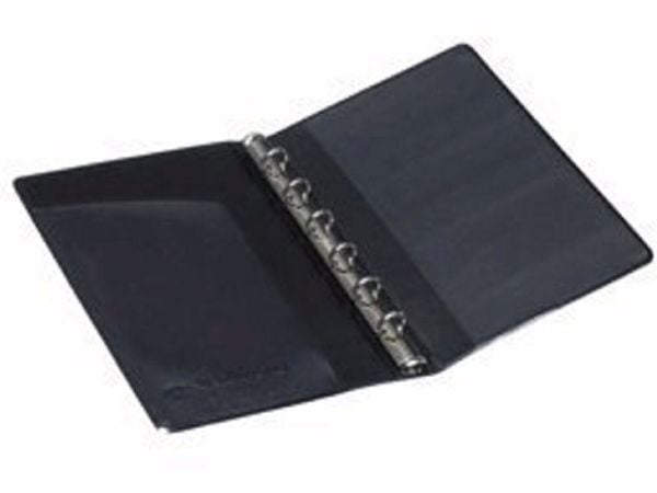 Taskukansiot koko 4 163x11mm 8mm 6-rengasmekanismi musta