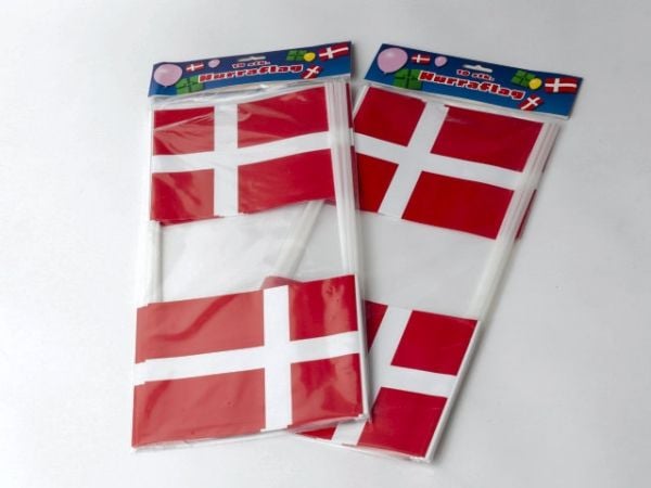 Flag papir på pind 14,5x19 cm - (10 stk.)