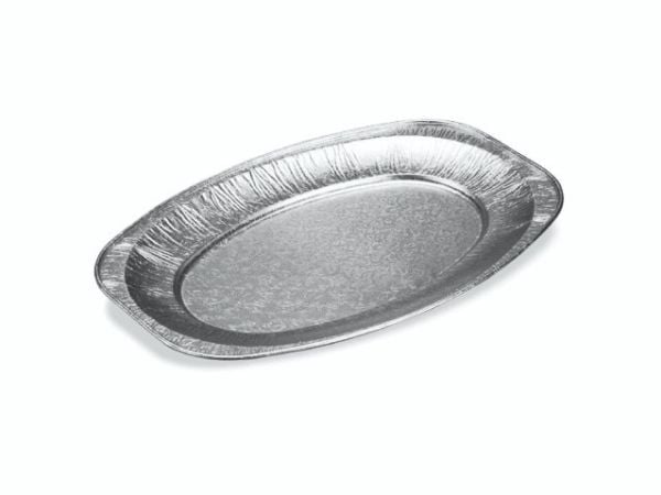 Cateringfad, Plus Pack, Oval 351 x 243 x 21 mm, aluminium, aluminium SMALL, pakke a 10 stk Fødevareg