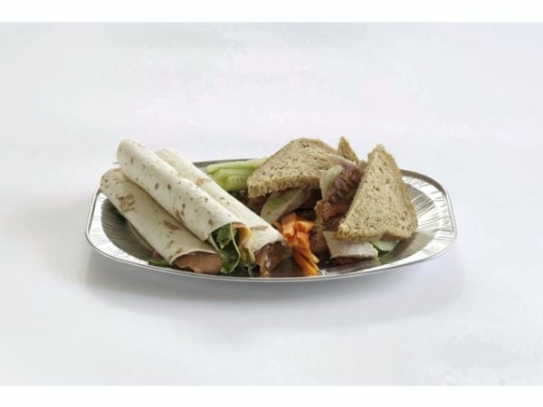 Cateringfad, Plus Pack, Oval 351 x 243 x 21 mm, aluminium, aluminium SMALL, pakke a 10 stk Fødevareg