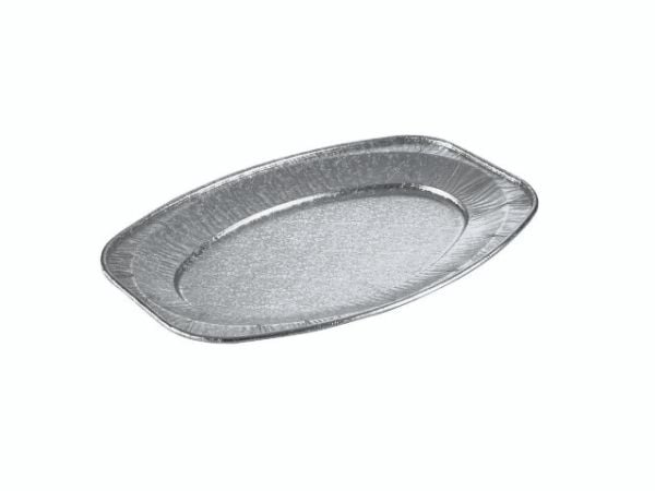 Cateringfad, Plus Pack, Oval 430 x 287 x 26 mm, aluminium, aluminium Medium, pakke a 10 stk Fødevare