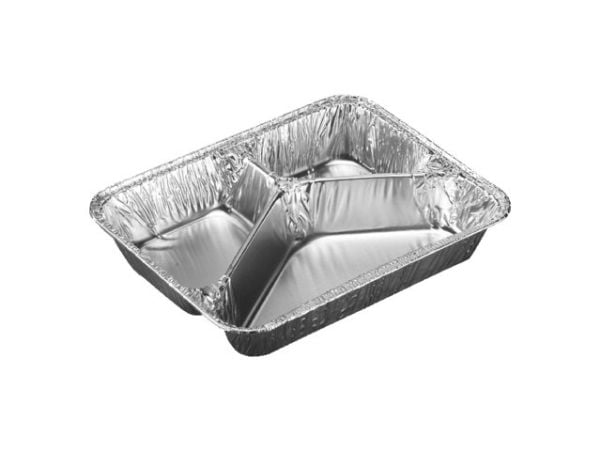 Alubakke 3-rum 210/290/490 ml 227x178x39 mm,100 stk/pk