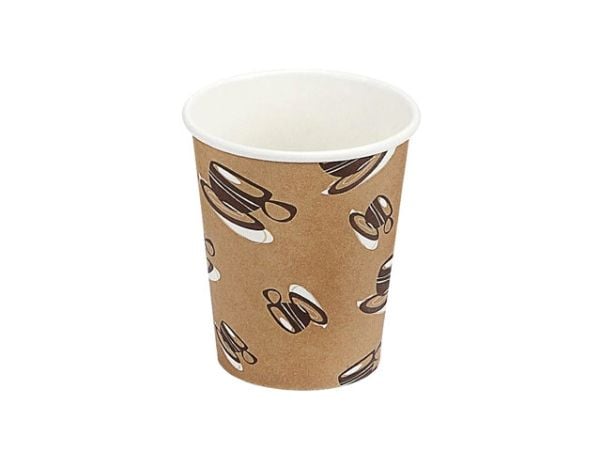 Kaffebæger 8oz 25cl Hot Cup Single Wall pap - (20 poser x 50 stk.)