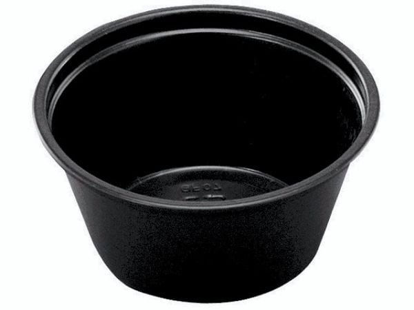 Dressingbæger 60 ml 2 oz Ø62x27 mm PP Sort,250 stk/ps - (250 stk.)
