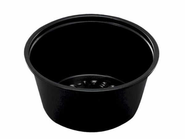 Dressingbæger 90 ml 3 oz Ø74x32 mm PP Sort,250 stk/ps - (250 stk.)
