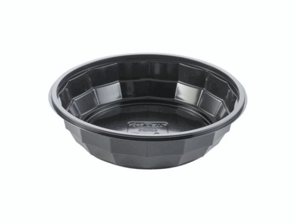 Plastskål Bowl Diamond 714ml Ø18,8x4,8cm RPET Sort,6 pk x 50 stk/krt