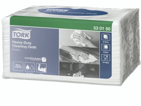 Tork avtorkningsduk kraftig W8 1-lagers 385x320 mm vit, 8 pk x 45 st/fp