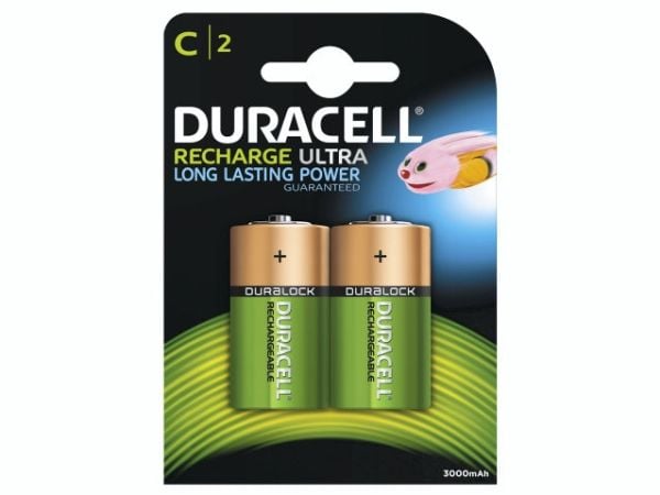 Duracell ladattava C-paristo 3000mAh 2 kpl/pakkaus