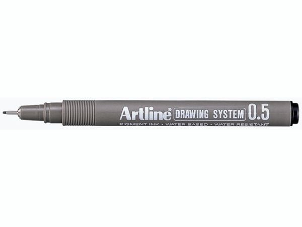 Drawingpen Artline EK235 0,5mm sort - (12 stk.)