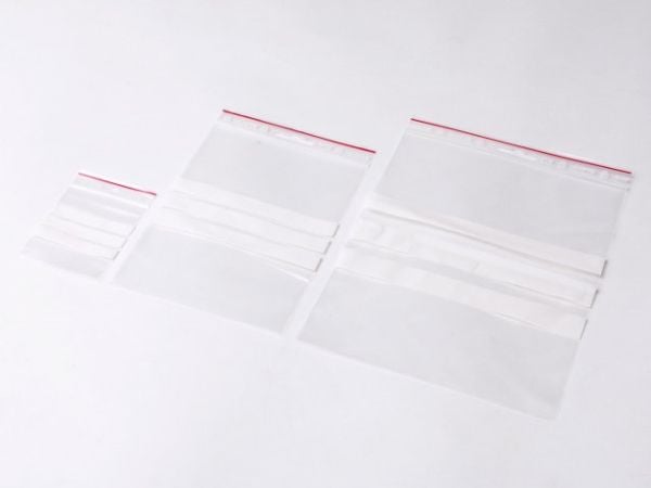 Lynlåspose, Grippie, 50 µm, 200 x 300 mm LD-PE, Transparent, med skrivefelt lynlåslukning, pakke a 1