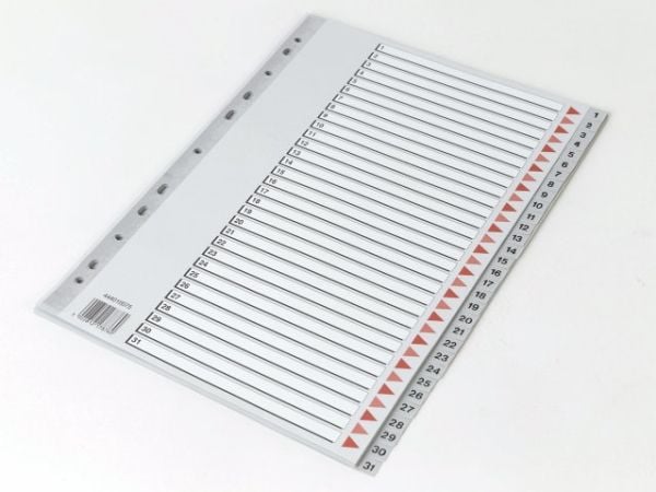 Register, Q-Line, A4,210x297mm, grå Pakke med 10 sæt - (10 stk.)