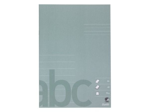 Skrivehæfte Bantex A4, 1/2 blank, 1/2 linjeret (19,5 mm), støvgrøn (10 stk.)