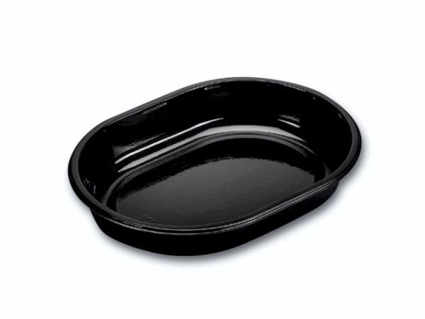 Bakke 1-rum 1000 ml 238x176x40 mm Oval CPET Sort,240 stk/krt