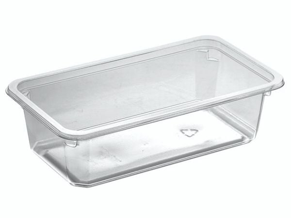 Plastbakke Kageboks K2182-1F 1-rum 640 ml 180x100x50 mm RPET Klar,608 stk/krt