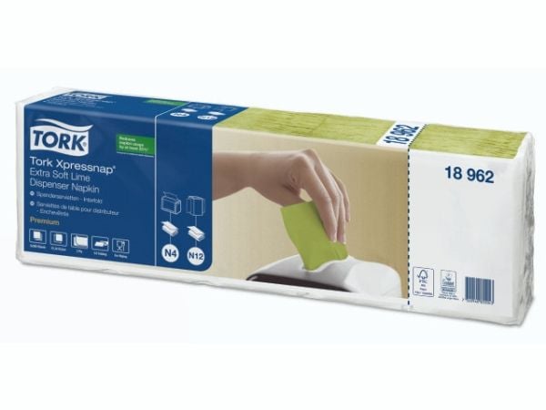 Servett Tork N4 165x213 mm 2-lagig Interfold Kiwi,8 st x 5 x 200 st/krt