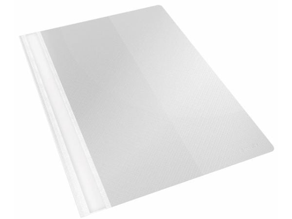 Esselte - Flat stangfil - for A4 (210 x 297 mm) - kapasitet: 30 ark - transparent hvit (en pakke 25)