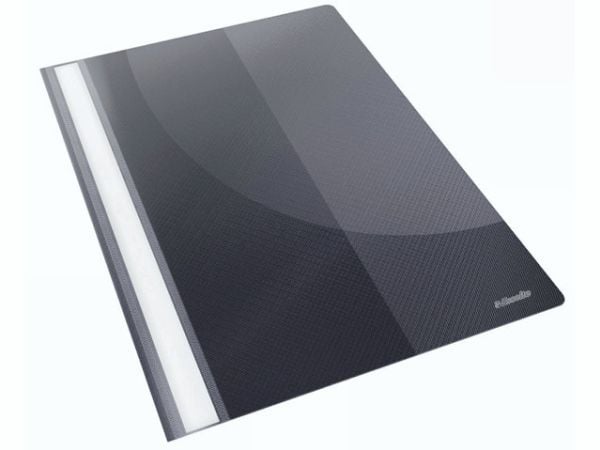 Esselte - Flat stangfil - for A4 (210 x 297 mm) - kapasitet: 30 ark - svart (en pakke 25)