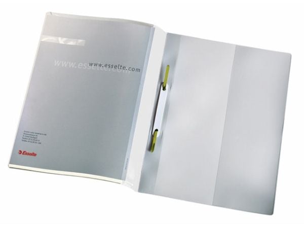 Esselte Panorama - Rapportfil - for A4 (210 x 297 mm) - kapasitet: 250 ark - hvit, gjennomsiktig (en pakke 25)