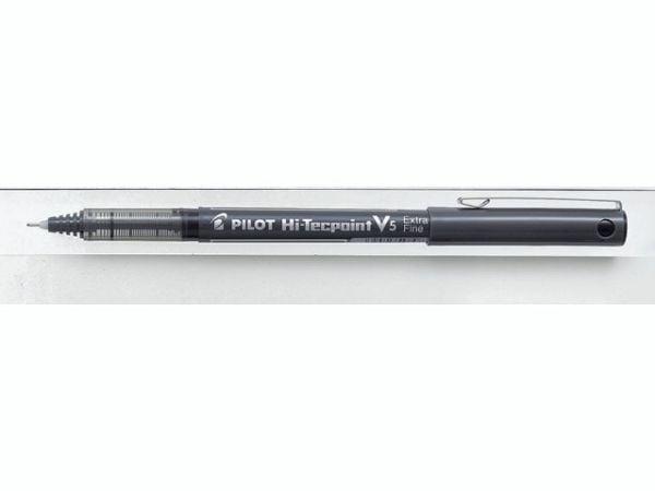 Pilot Hi-Tecpoint V5 - Kulepenn - svart - vannbasert blekk - 0,5 mm - ekstra fin - (12 stk.)