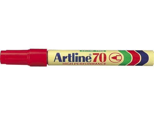 Marker Artline 70 permanent rød 1,5mm - (12 kpl)