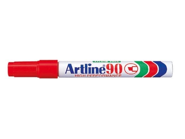 Marker Artline® 90 permanent rød 2-5mm - (12 stk.)