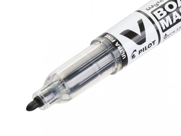 Whiteboardmarker Pilot V-Board Master S Ultra Fine sort med magnet og visker