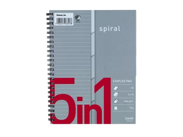 BANTEX 5IN1 COLLEGE SHEET A5 LINED 5x15 SHEETTI