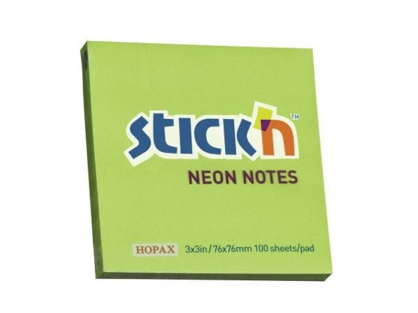 Anteckningar, BNT Stick´n, grön, 76x76 mm (12 st.)